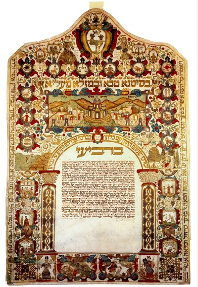 Marriage Contract (Ketubbah) with a Depiction of Jerusalem by Unbekannt Unbekannt